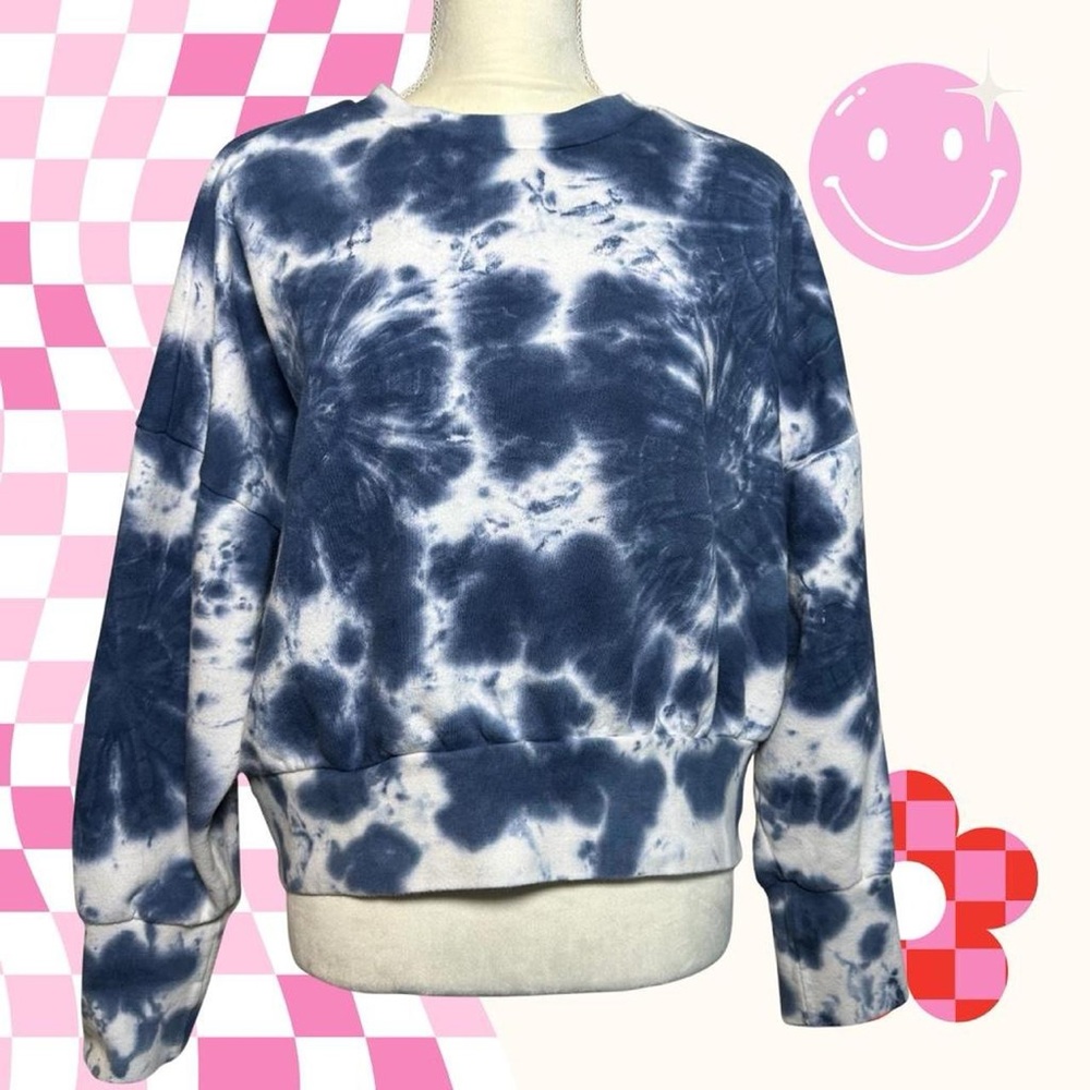 Loose Tie-Dye Cropped crew-neck sweatshirt